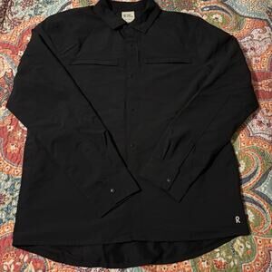 ROW Right Of Way Thomas Field Jacket Mens Sz M Black Lined Rip Stop Fabric